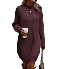 Stilvolles Gestricktes Kleid mit Rollkragen – Maris