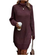 Stilvolles Gestricktes Kleid mit Rollkragen – Maris