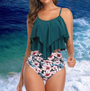 Tankini mit Rüschen und hoher Taille – Neriah