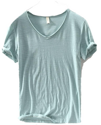 Heren V-hals Linnen Shirt - Luca