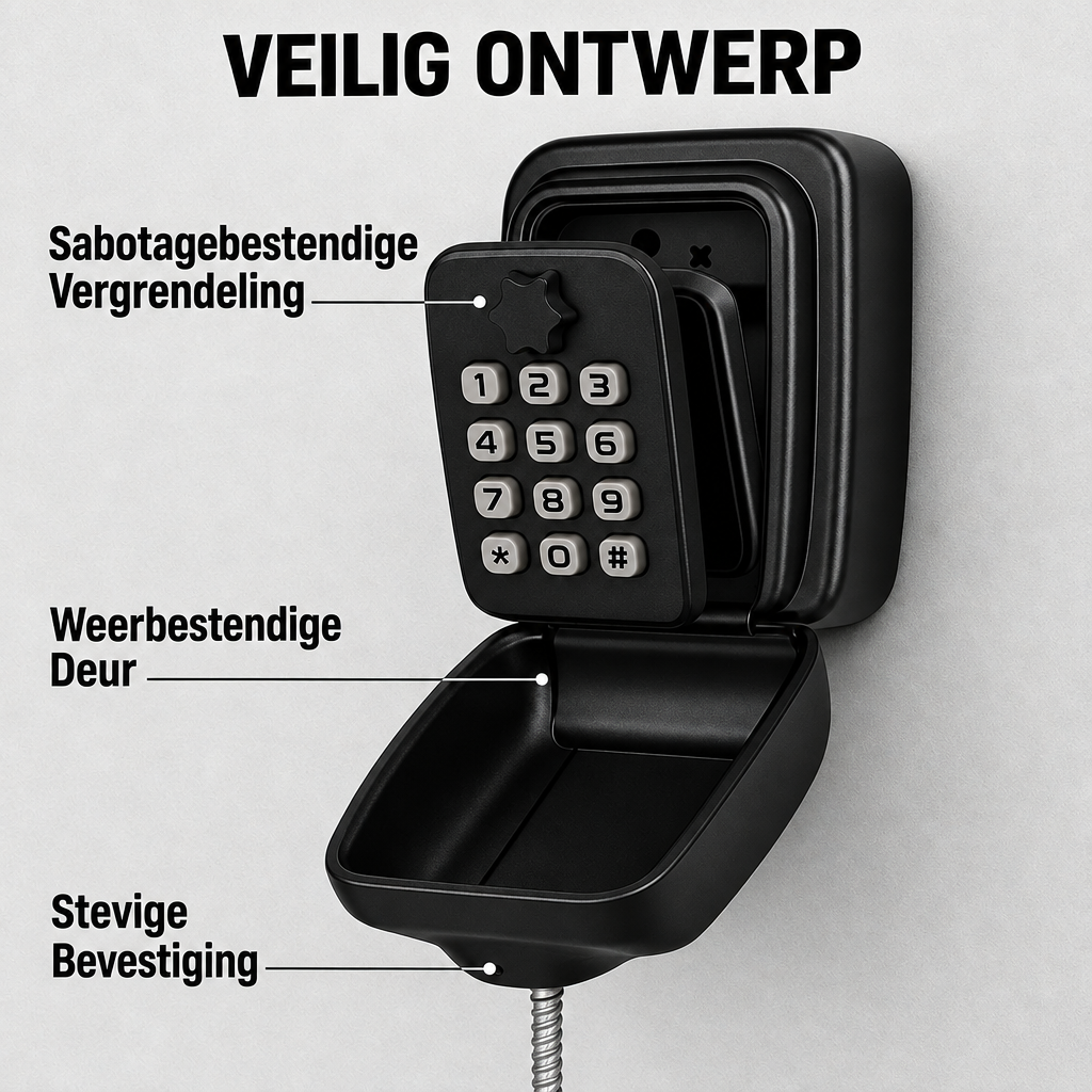Schlüsselsafe mit Code | Wetterfestes Metall | Einstellbares Kombinationsschloss