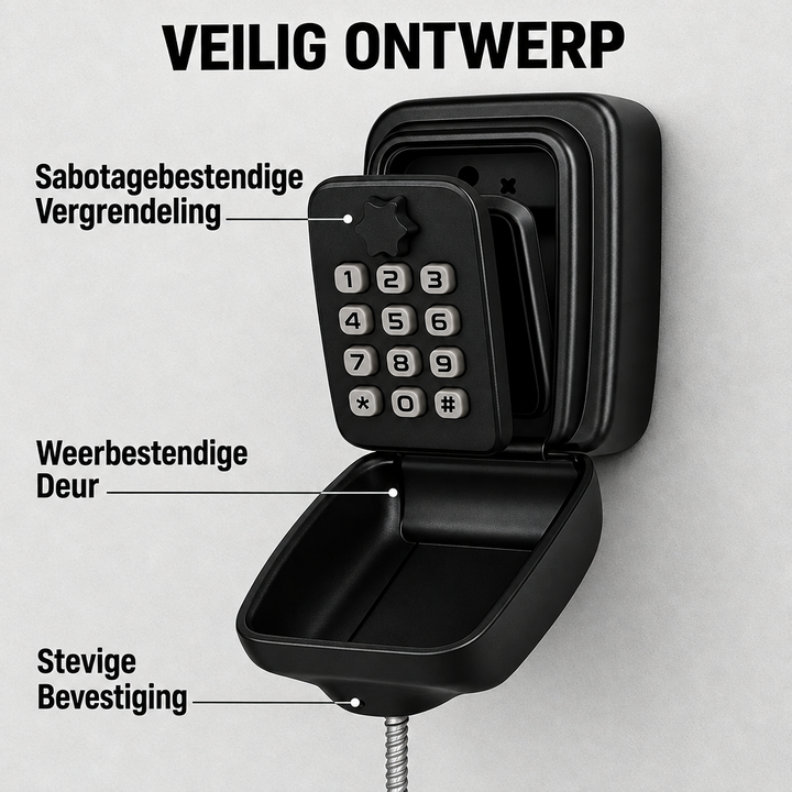Schlüsselsafe mit Code | Wetterfestes Metall | Einstellbares Kombinationsschloss