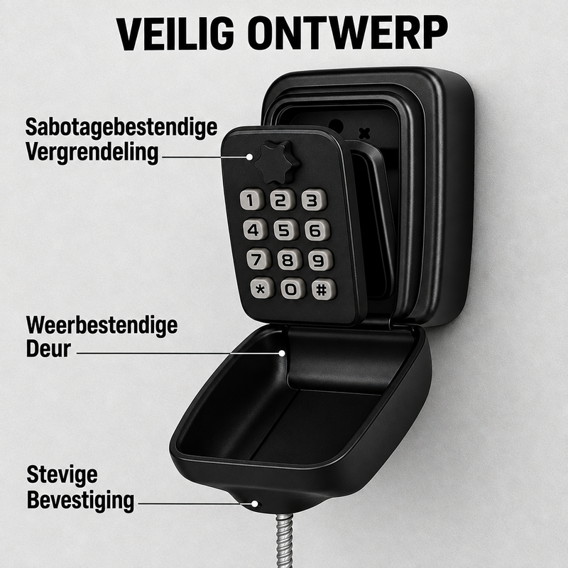 Schlüsselsafe mit Code | Wetterfestes Metall | Einstellbares Kombinationsschloss