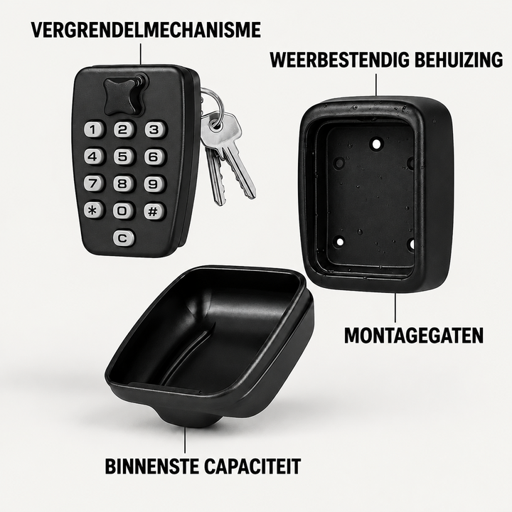 Schlüsselsafe mit Code | Wetterfestes Metall | Einstellbares Kombinationsschloss