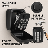 Key Safe with Code | Weatherproof Metal | Adjustable Combination Lock 5