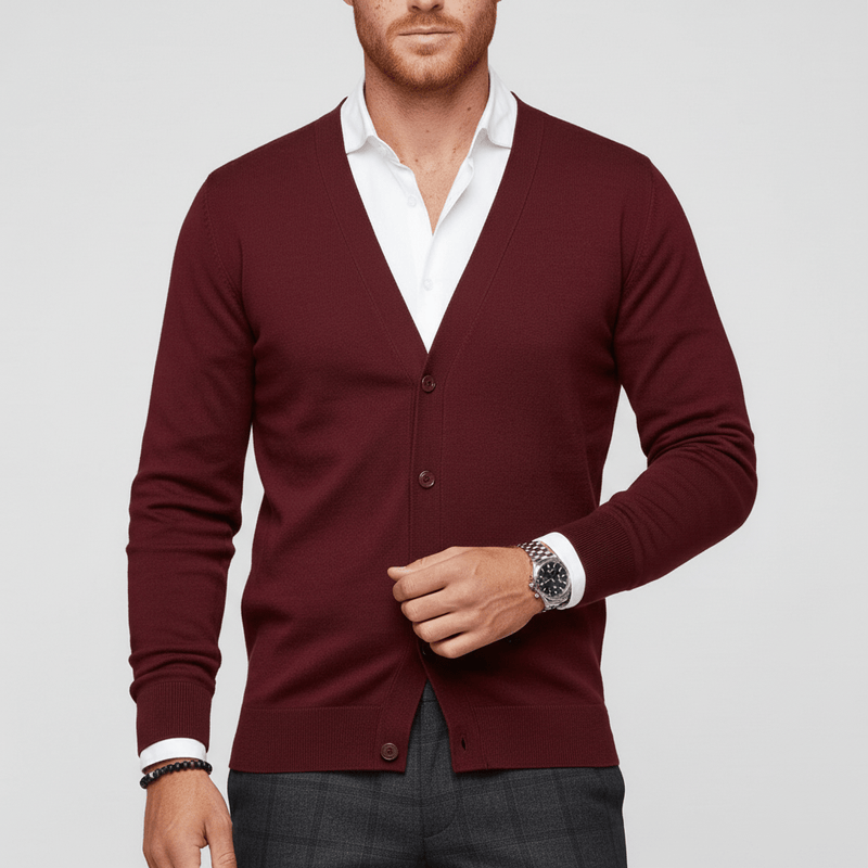 Schmal Geschnittene Strickjacke Mit Langen Ärmeln - Devin