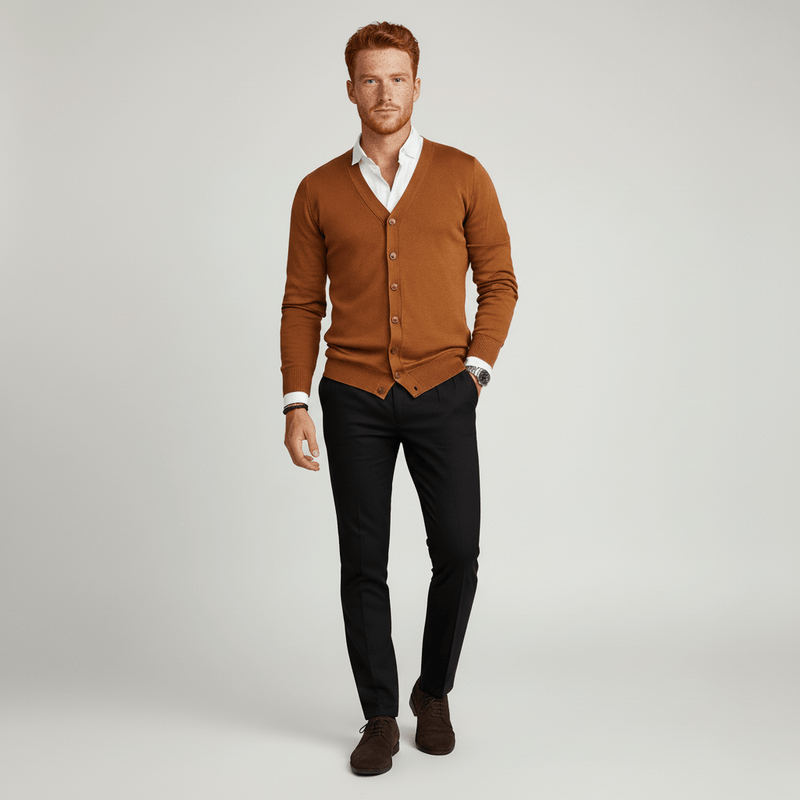 Schmal Geschnittene Strickjacke Mit Langen Ärmeln - Devin
