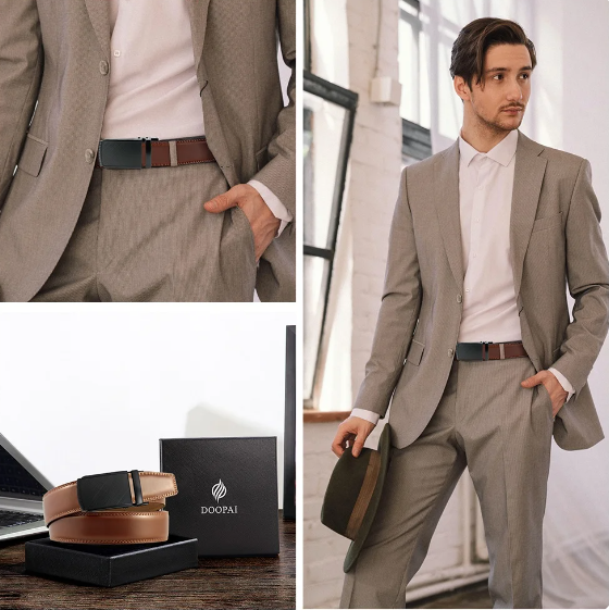 Herrenledergürtel mit automatischer Schnalle - Eleganzio