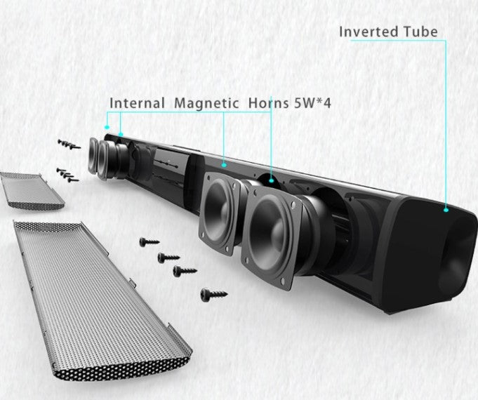 Draadloze Bluetooth Soundbar Stereo Speakersysteem met FM & USB – CineWave