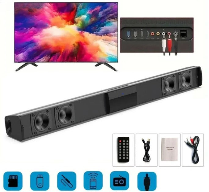 Draadloze Bluetooth Soundbar Stereo Speakersysteem met FM & USB – CineWave