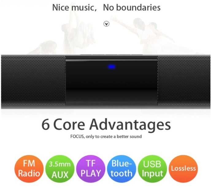 Draadloze Bluetooth Soundbar Stereo Speakersysteem met FM & USB – CineWave