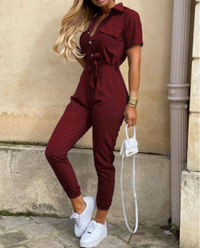 Trendy retro jumpsuit met knoopsluiting - Velia