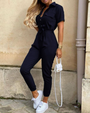 Trendiger Retro-Jumpsuit mit Knopfleiste - Velia
