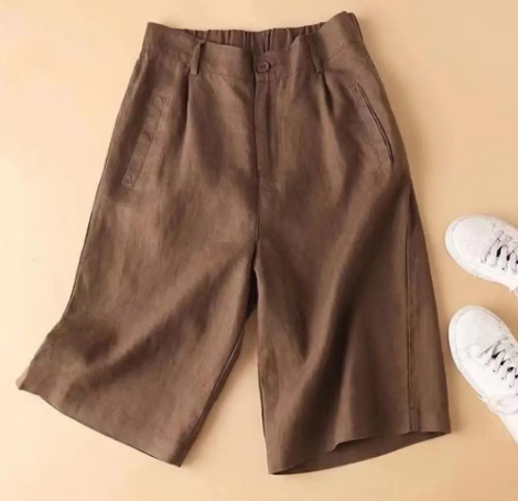 Damen-Leinen-Baumwoll-Sommershorts - Elvira
