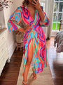 Chess Colored Kleid | Ibiza Wickelkleid mit Schlitz