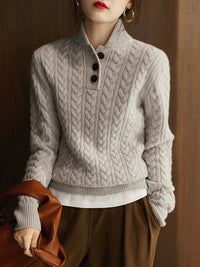 Arden Button-Up Cashmere Sweater 14