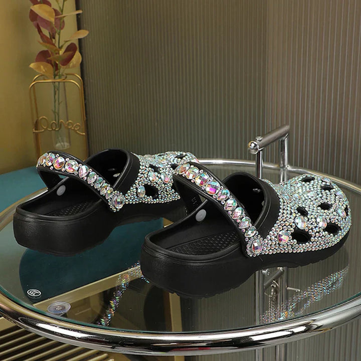 Kristallverzierte Sommer-Damensandalen aus EVA – Alviera