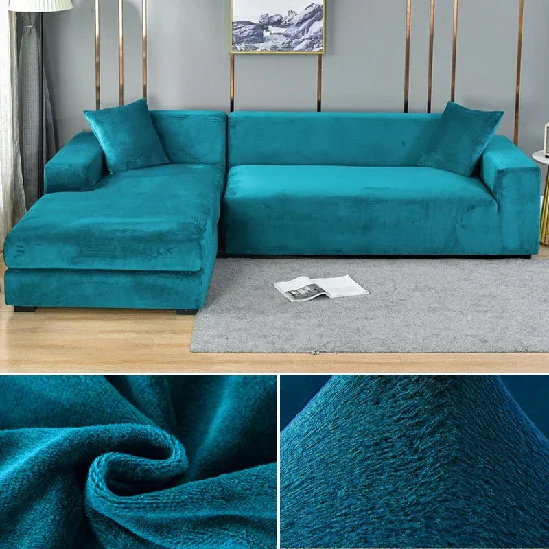 Stretch Fluwelen Bankhoes met Luxe Afwerking – Sofina