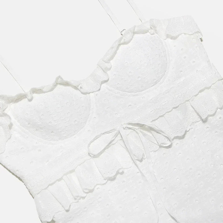 Stijlvolle Witte Geborduurde Maxi Jurk – Alina