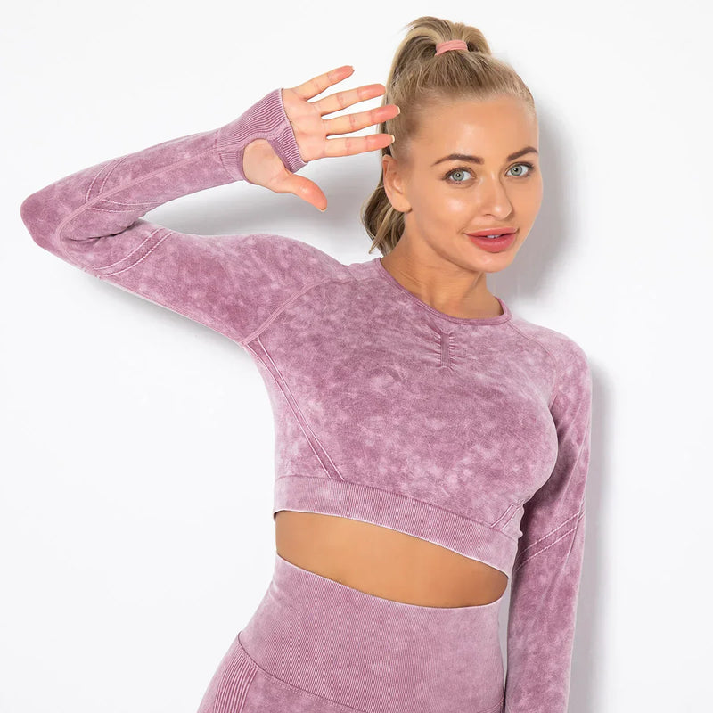 Nahtloses Damen Yoga Set mit Cropped Top - Nova