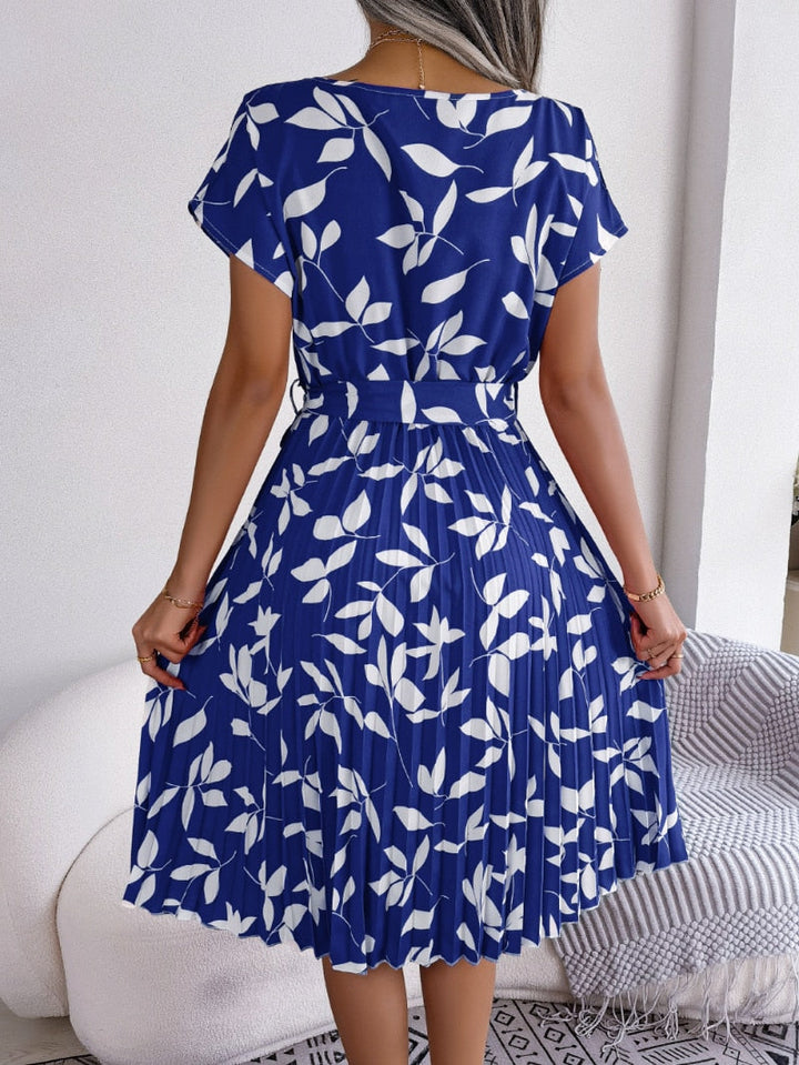 Blau Bedrucktes Midi-Kleid – Naomi