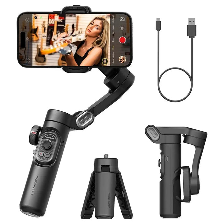 3-Achsen-Smartphone-Gimbal-Stabilisator mit AI-Tracking & Gesichtserkennung – Alvion