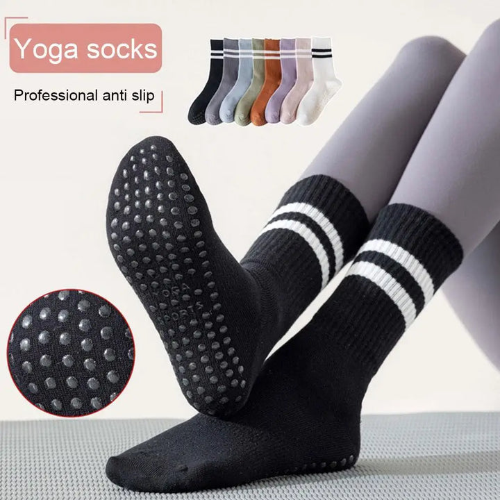 Rutschfeste Mid-Tube-Sportsocken für Fitness und Yoga - GripFit