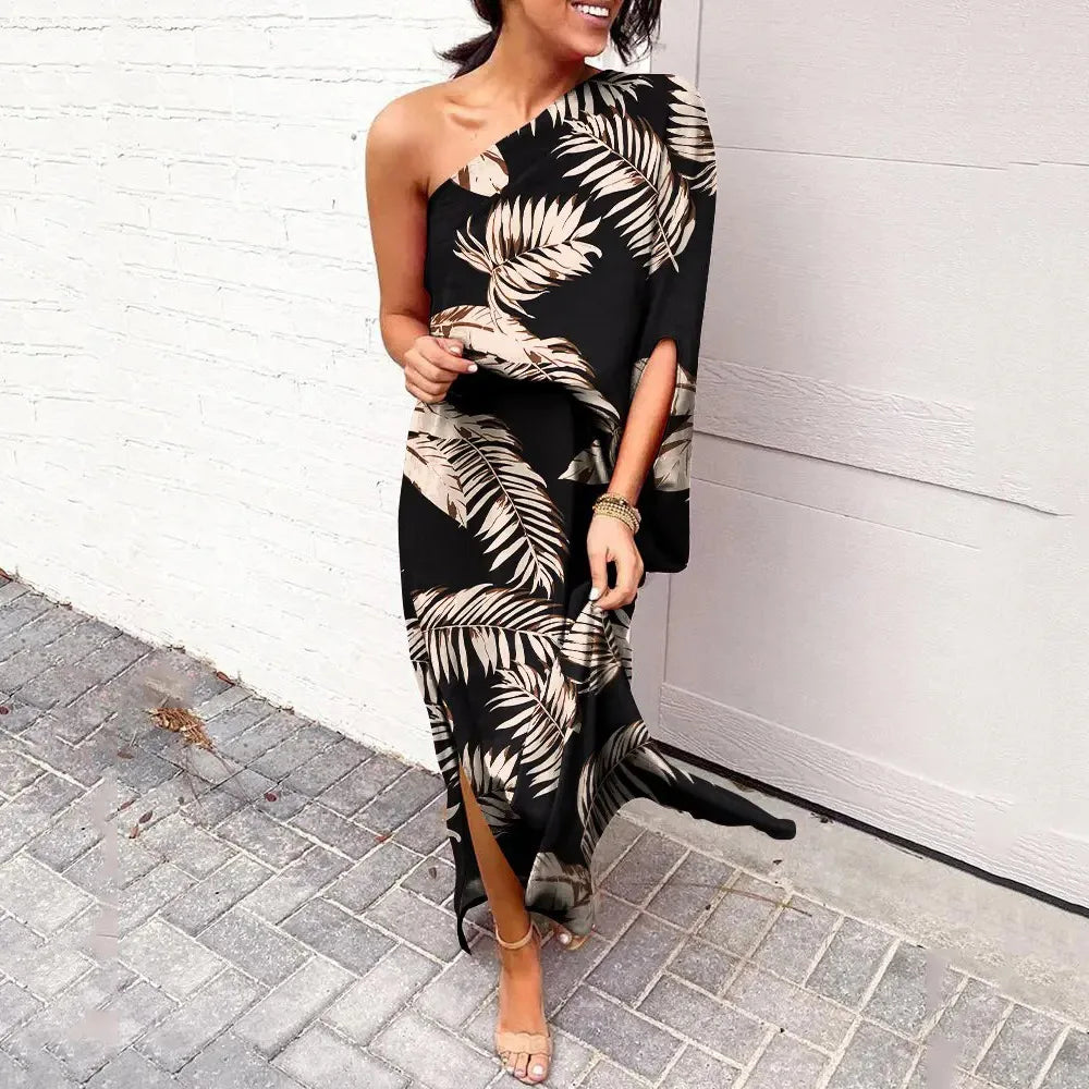 Dress with Diagonal Shoulder Line - Mila