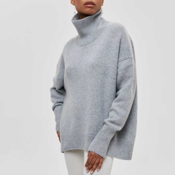 Weicher Oversized Damen-Rollkragenpullover - Celeste