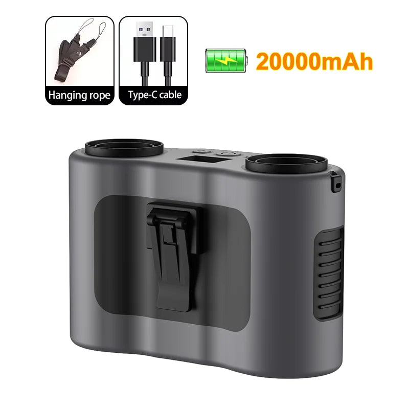 Portable Hip Clip Fan with Dual Air Outlets &amp; 20,000mAh Battery – BreezeMate