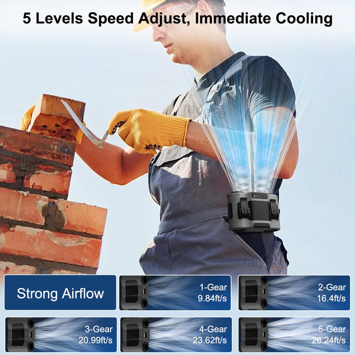 Portable Hip Clip Fan with Dual Air Outlets &amp; 20,000mAh Battery – BreezeMate