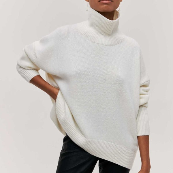Weicher Oversized Damen-Rollkragenpullover - Celeste