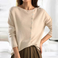 Fashionable Sweater with Stylish Button Closure - Elisa