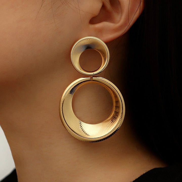Golden Circles | Unique statement earrings