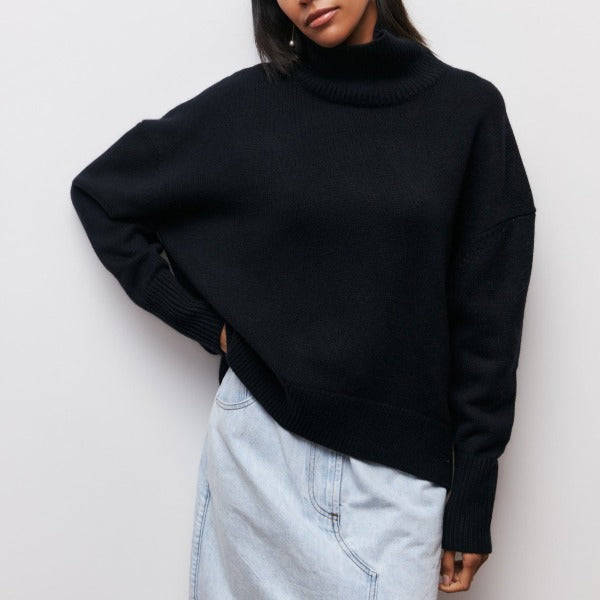 Weicher Oversized Damen-Rollkragenpullover - Celeste