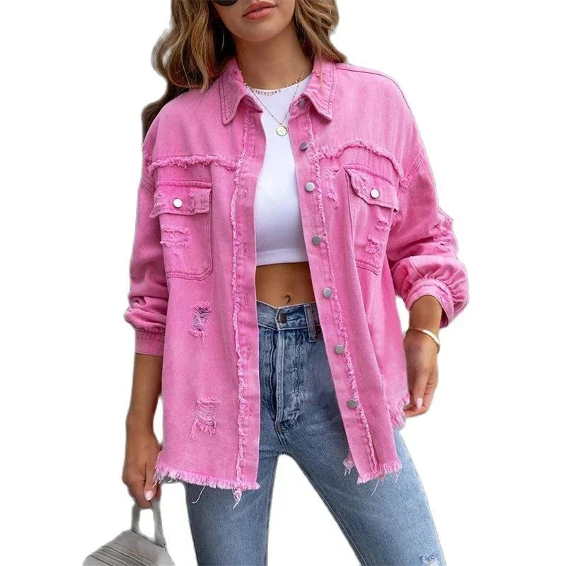 Boho-Damen-Jeansjacke mit Ibiza-Flair & Slim Fit für Frühling/Sommer – Yara