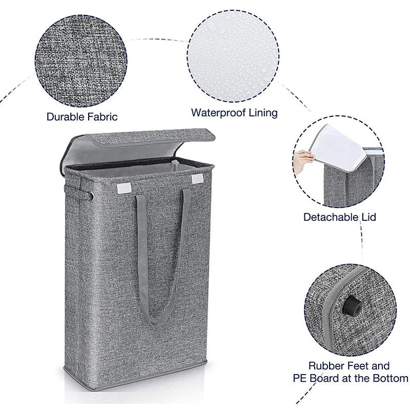 45L Slim Wasmand met Deksel – Neris