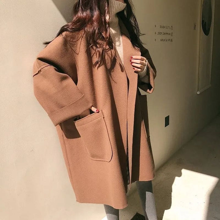 Oversized Wool Blend Trenchcoat - Aura