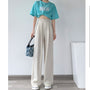 Legere Damenhose mit hoher Taille und weitem Bein - Emilia