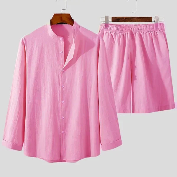 Luftiges & Stilvolles Zweiteiliges Herren-Sommer-Set mit Hemd & Shorts – Marlo