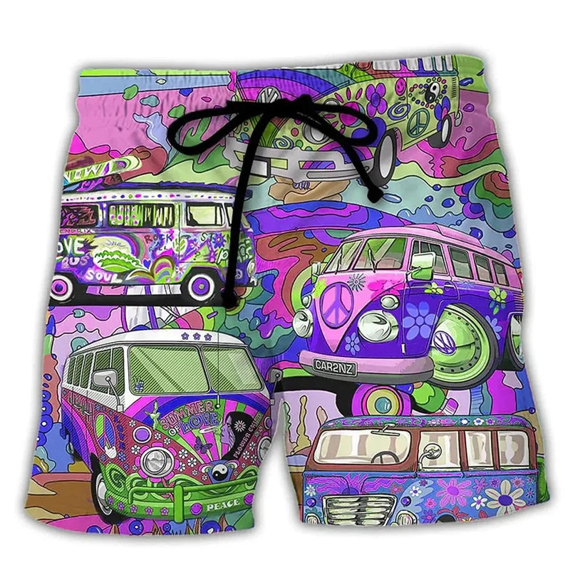 Herren-Badeshorts mit Graffiti-Print – NovaBay