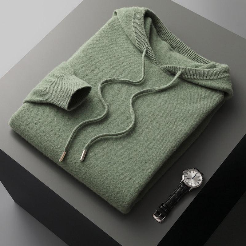 Herren-Hoodie aus Merinowolle – Cassiano