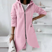 Damen-Hoodie-Weste mit Reißverschluss und Kapuze – Shaly