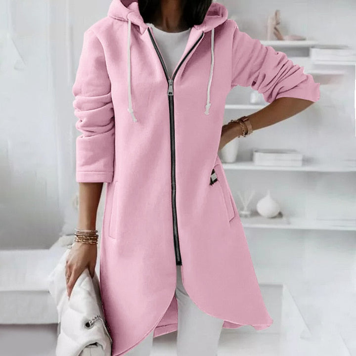 Damen-Hoodie-Weste mit Reißverschluss und Kapuze – Shaly