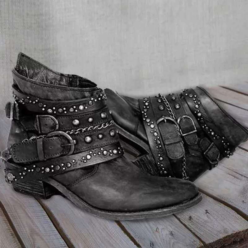 Vintage Slip-On Damenstiefel - Nora