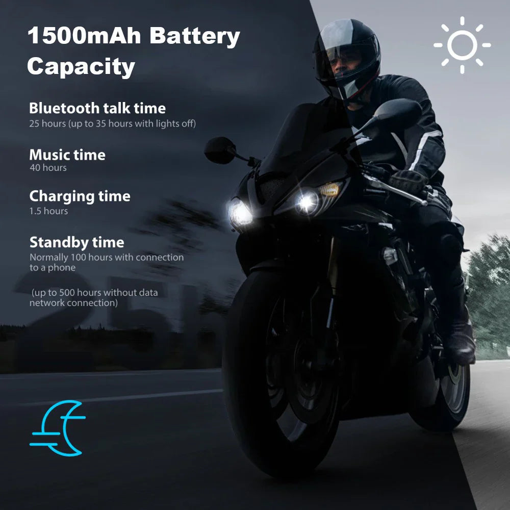 Bluetooth Motorcycle Intercom 10 Riders &amp; IP67 Waterproof – RideSync 