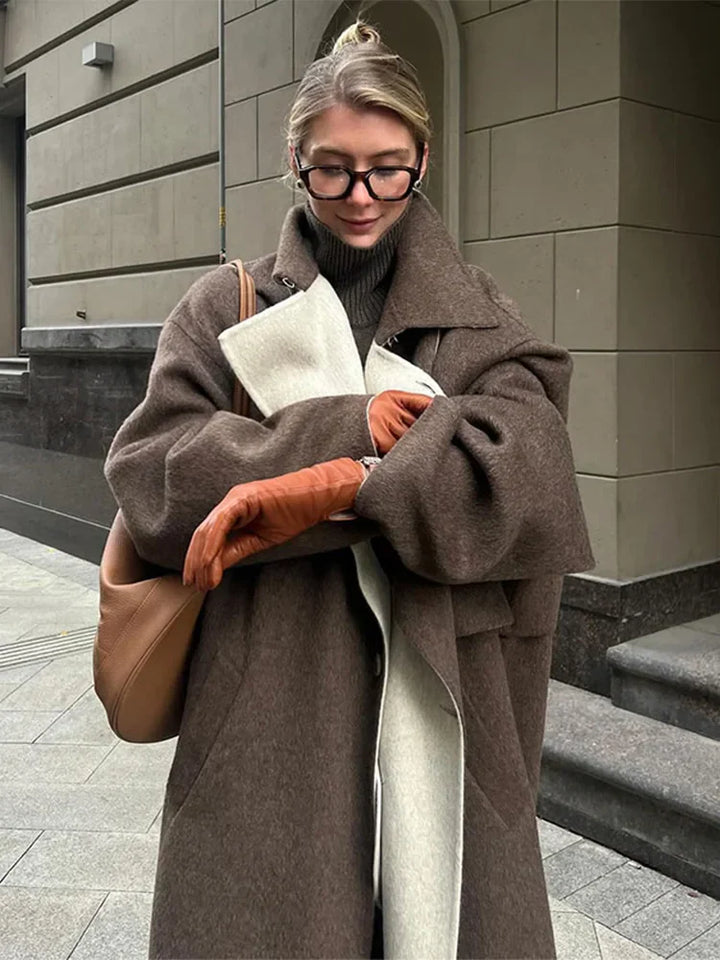 Stilvolle Lange Woll Damenjacke - Ella