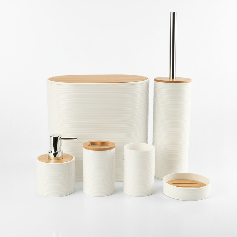 Sechsteiliges Badezimmerzubehör Set - Bamborao