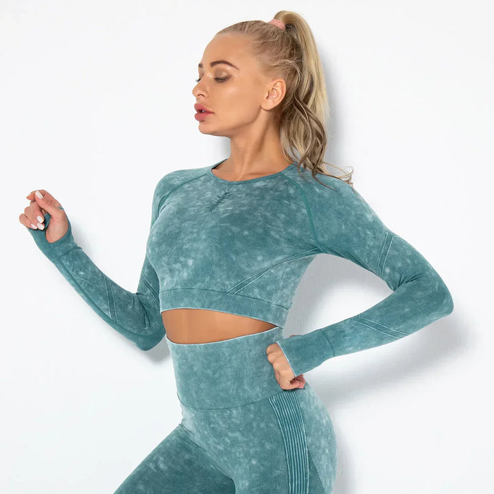 Nahtloses Damen Yoga Set mit Cropped Top - Nova