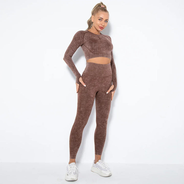 Nahtloses Damen Yoga Set mit Cropped Top - Nova